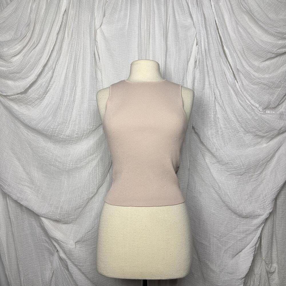 Basic Casual Max Mara Sleeveless Ribbed Knit Top L